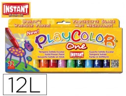 Témpera sólida Playcolor escolar 12 barras 10g. colores surtidos